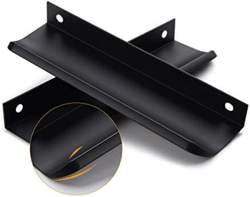 2 sztuki czarnych uchwytów do szafek kuchennych ze stopu aluminium, otwór 160 mm, ze śrubami