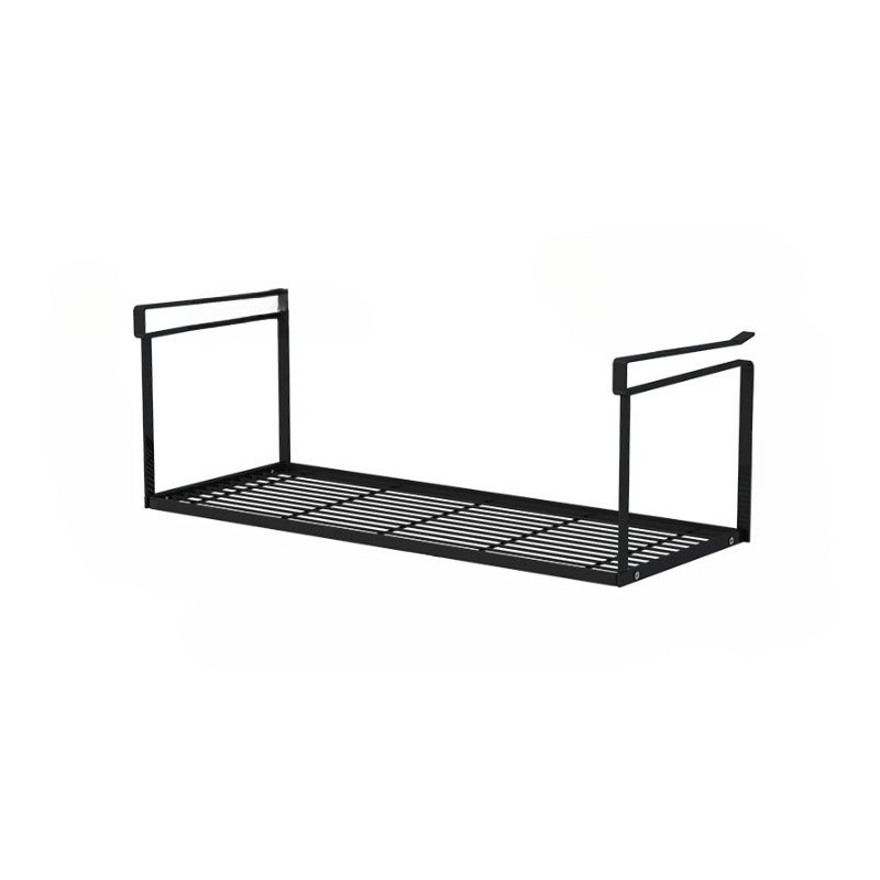 Półka łazienkowa, pod szafkę łazienkową, wisząca, wydrążona, bez dziurek, udźwig 15 kg, 52,5*21*15,5 cm, czarna