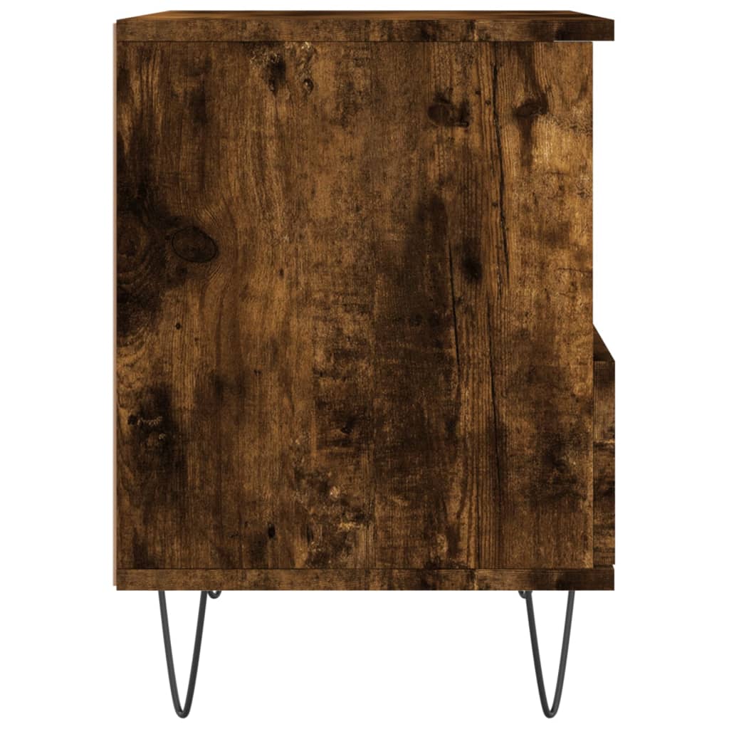 Maison Exclusive - Table de chevet chêne fumé 40x35x50 cm bois d’ingénierie - 7