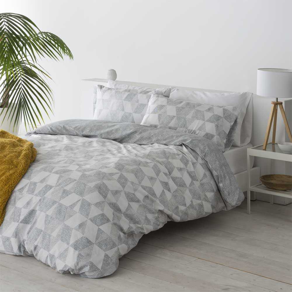 Cotton artean - funda nórdica reversible cudillero microfibra gris cama de 200