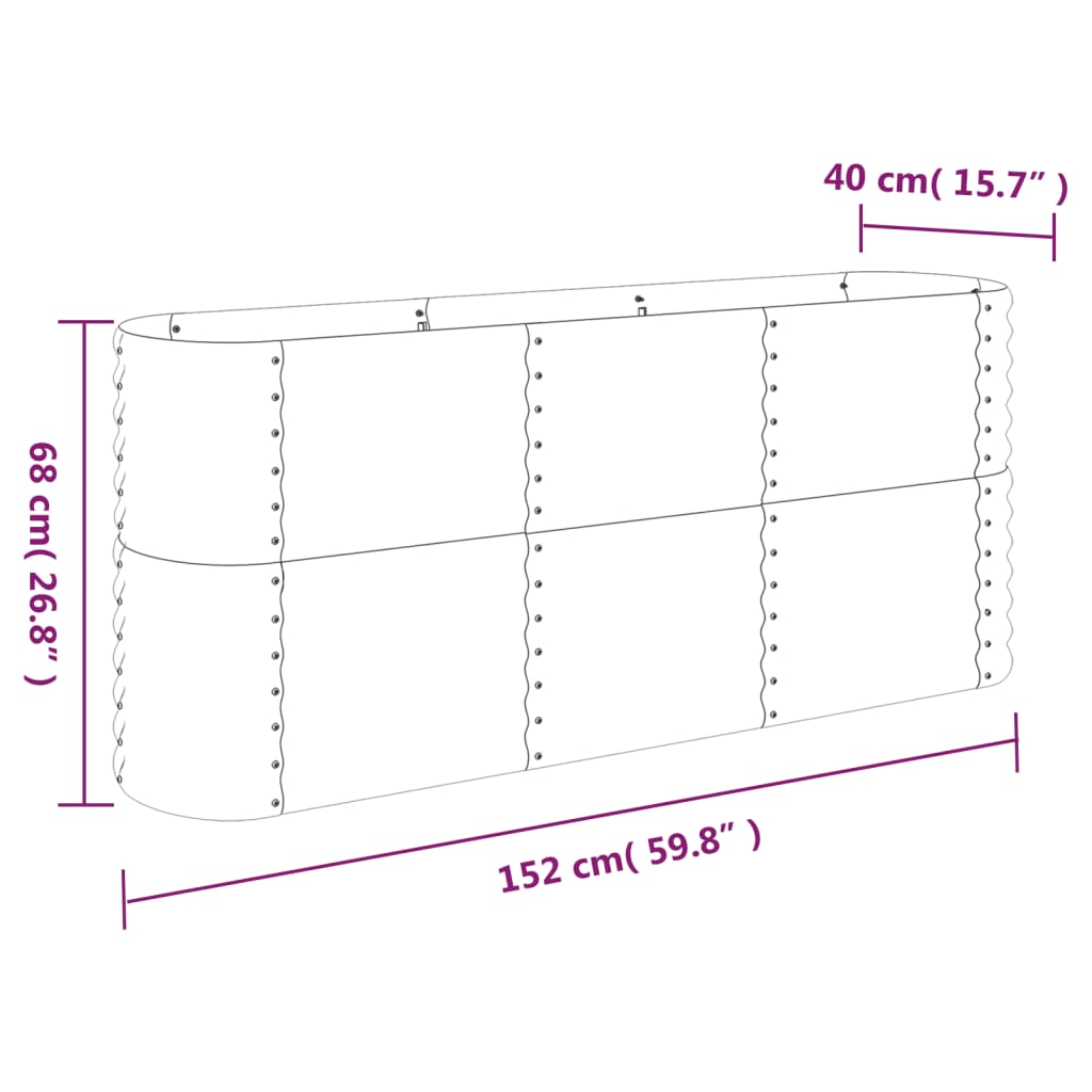Maison Exclusive - Lit surélevé de jardin Acier galvanisé 152x40x68 cm gris - 6
