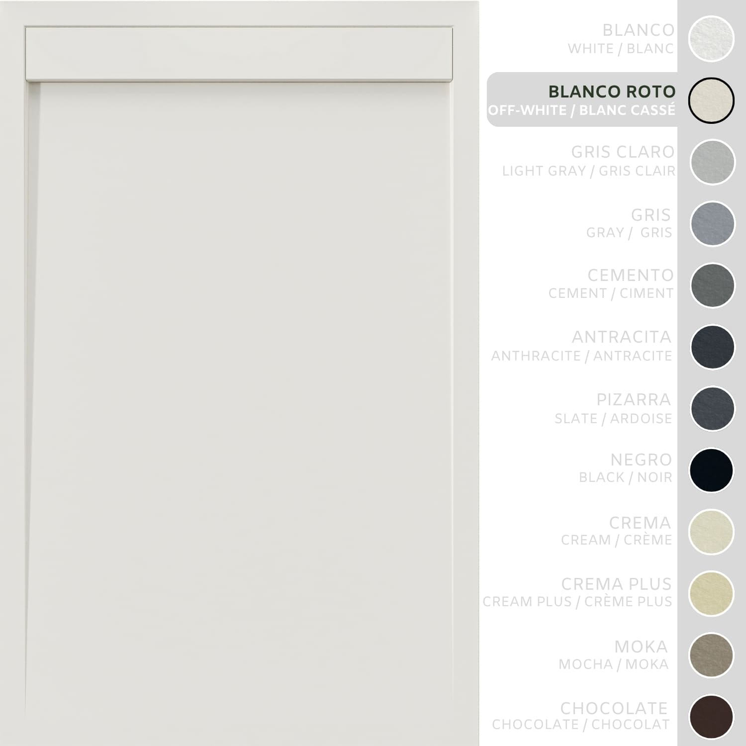 SOULHOME Brodzik prysznicowy– Żywica– Gel Coat– Gładka/Kamienna tekstura – Antypoślizgowy – złamana biel- 190x90- Niski 3cm– Minimalistyczny