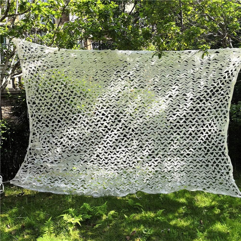 Filet de camouflage blanc renforcé en polyester Oxford 210D pour pare-soleil, camping, décoration de jardin (couleur&nbsp;: blanc, taille&nbsp;: 3 x 4&nbsp;m) - 2