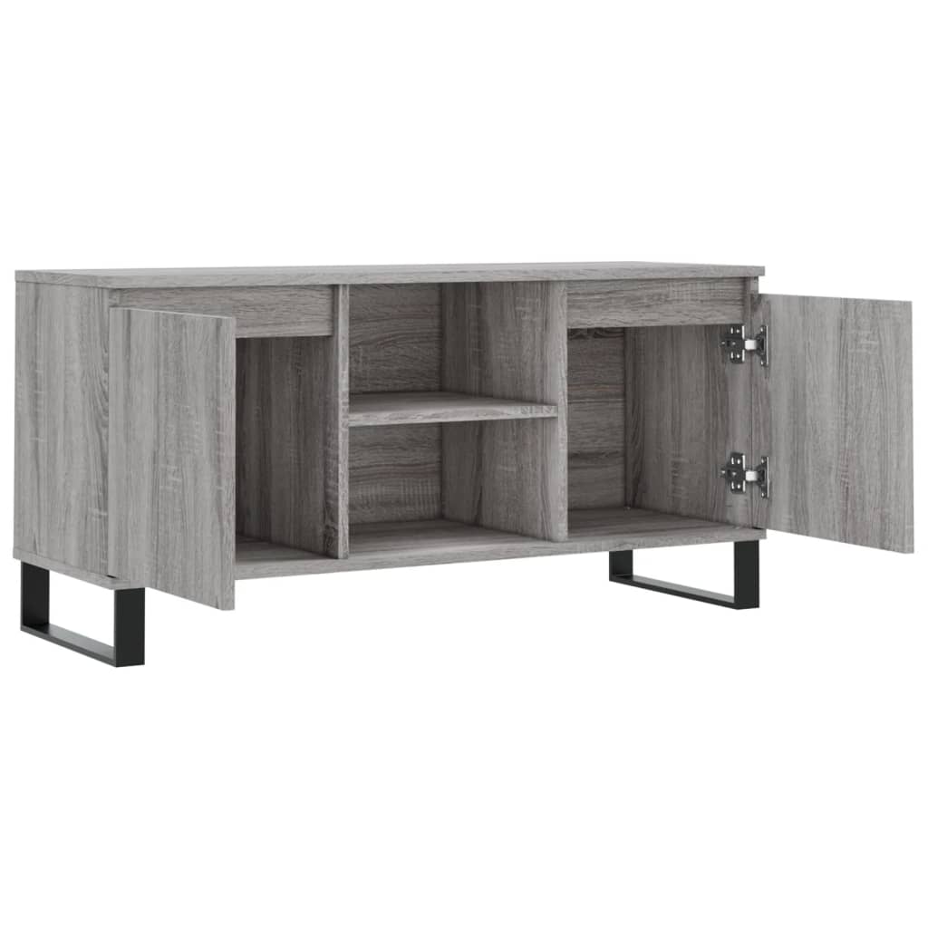 Meuble TV sonoma gris 104x35x50 bois d'ingénierie - 6