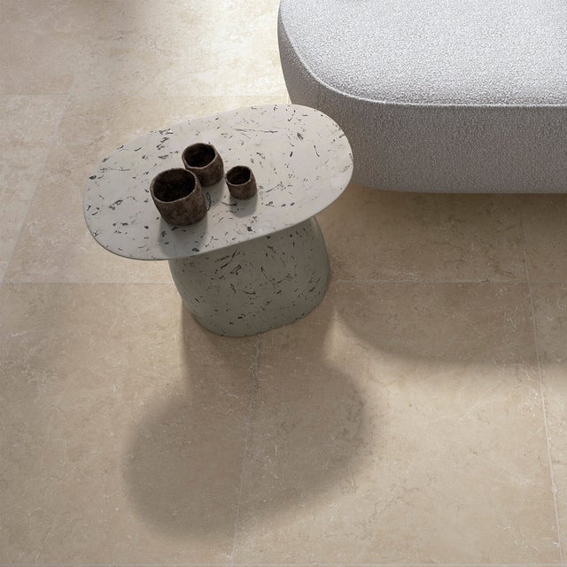 Carrelage sol effet travertin Syros beige 60x60 cm - Réflex Boutique