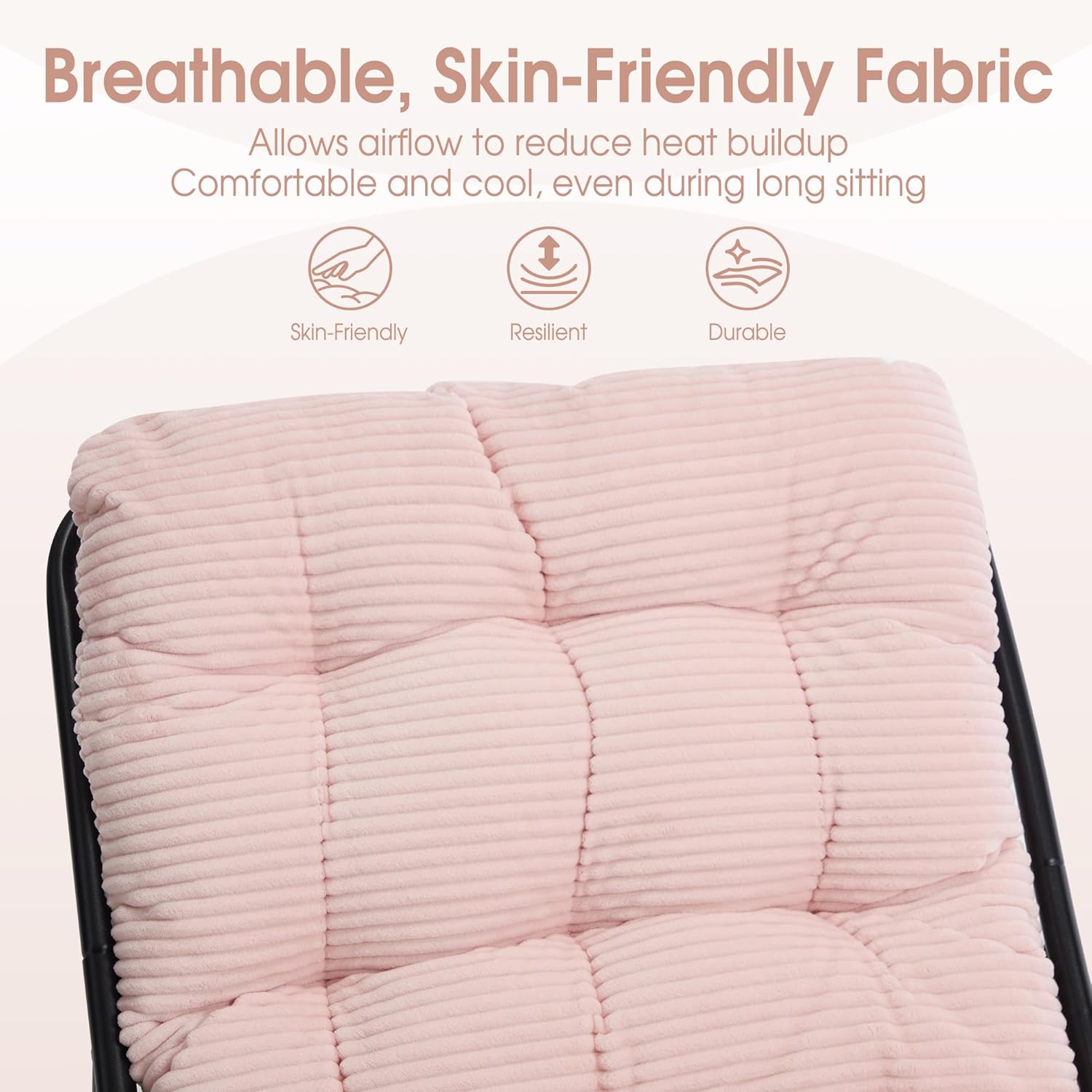 Fauteuil extérieur en acier avec coussin, pouf offert, chaise de jardin moderne pour terrasse et balcon - 5