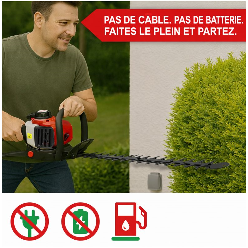 Taille haies essence 2 temps longeur de coupe 62cm 5,5kg - 4