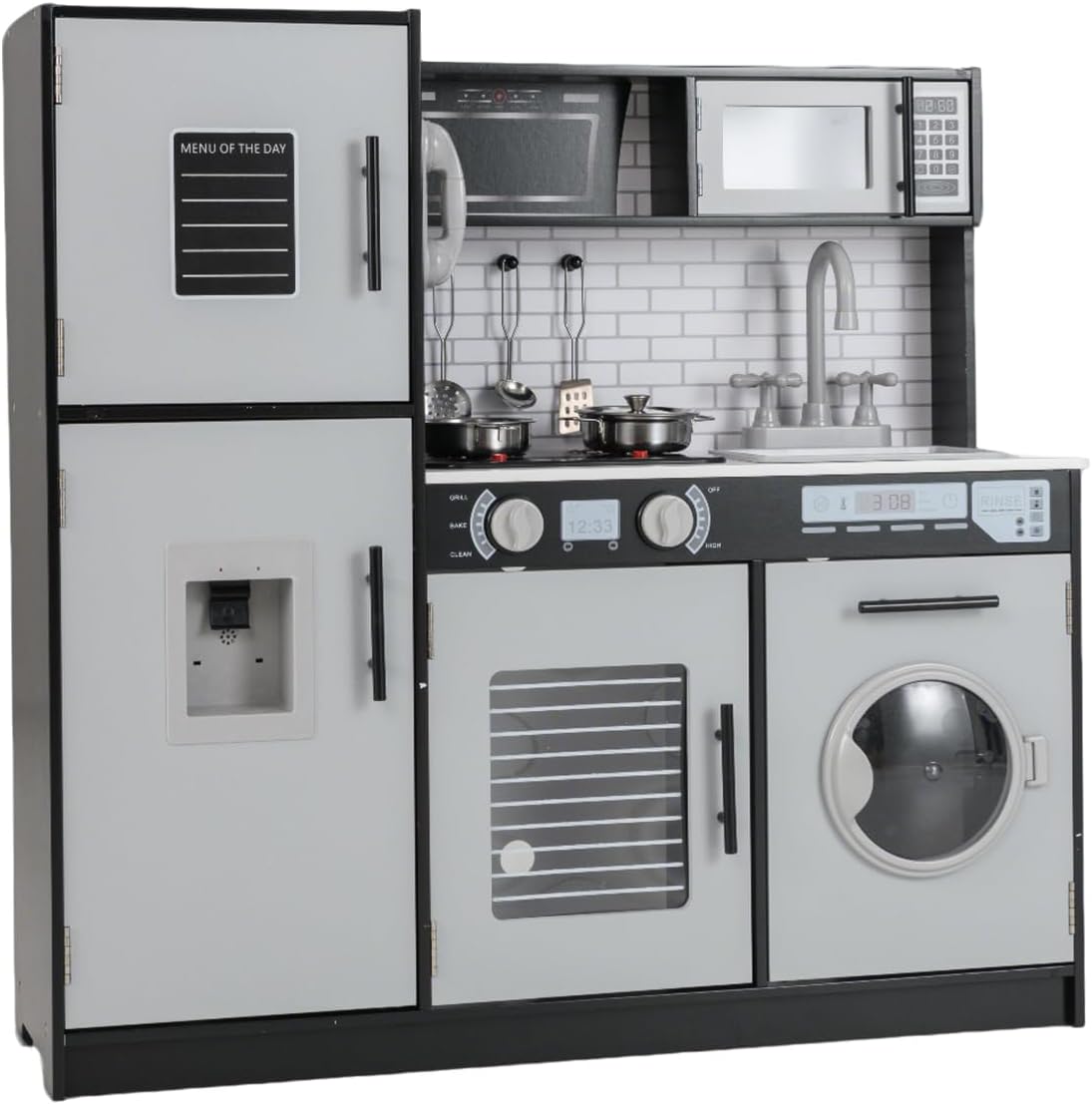 Cocina de Madera para Niños con Efecto de Luz y Sonido, Kit de