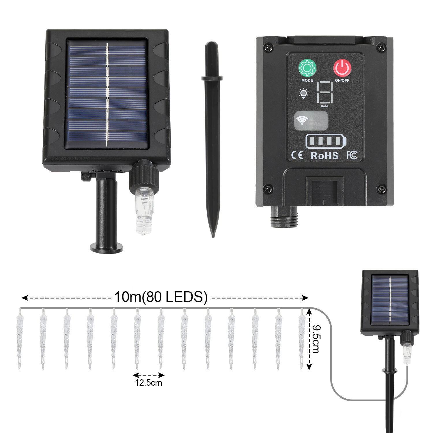 Catena Luminosa A Ghiaccioli ISOISL 10m Con 360 LED E Telecomando – Perfetta Per Natale, Matrimoni E Feste