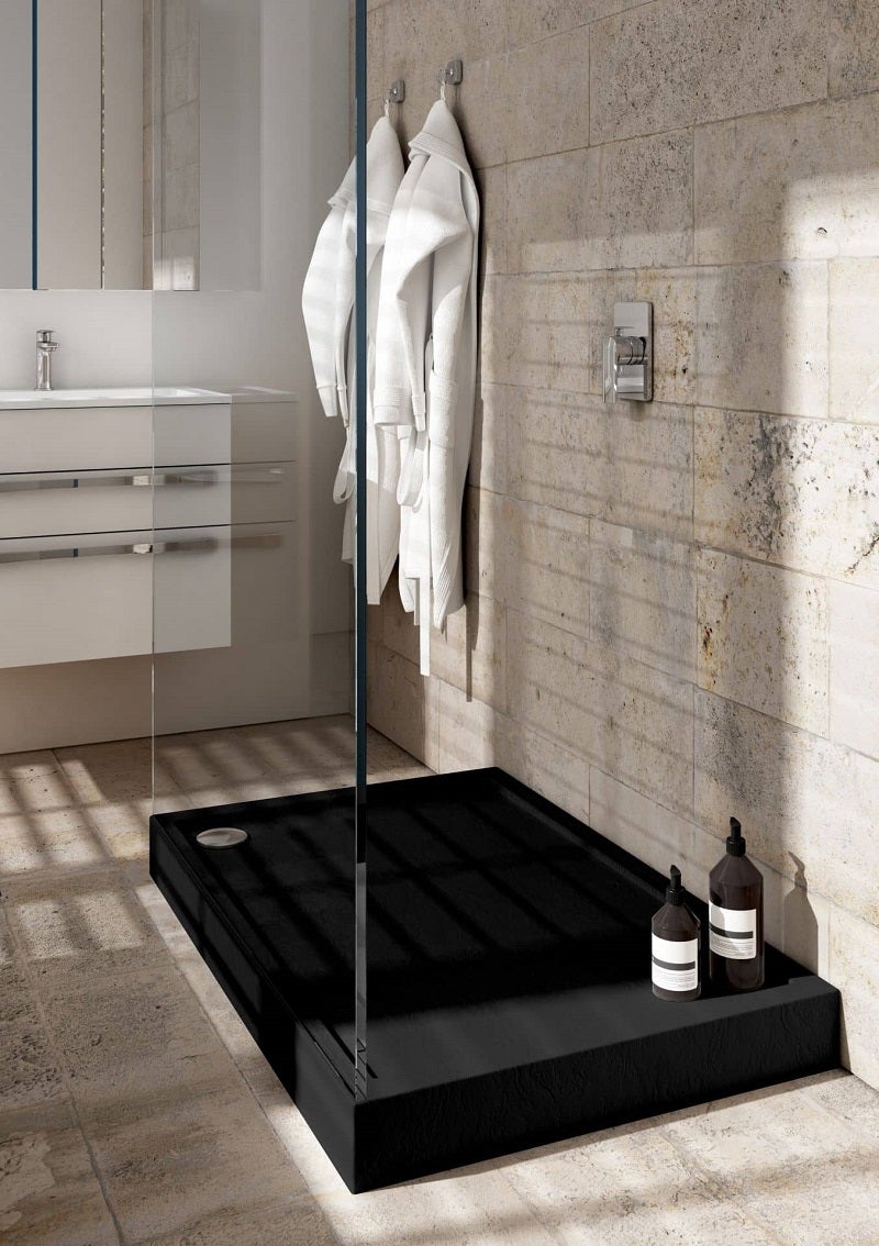 Receveur De Douche 70x120 Cm Anthracite Pierre Acrylique Rectangle Idralite - Neuf