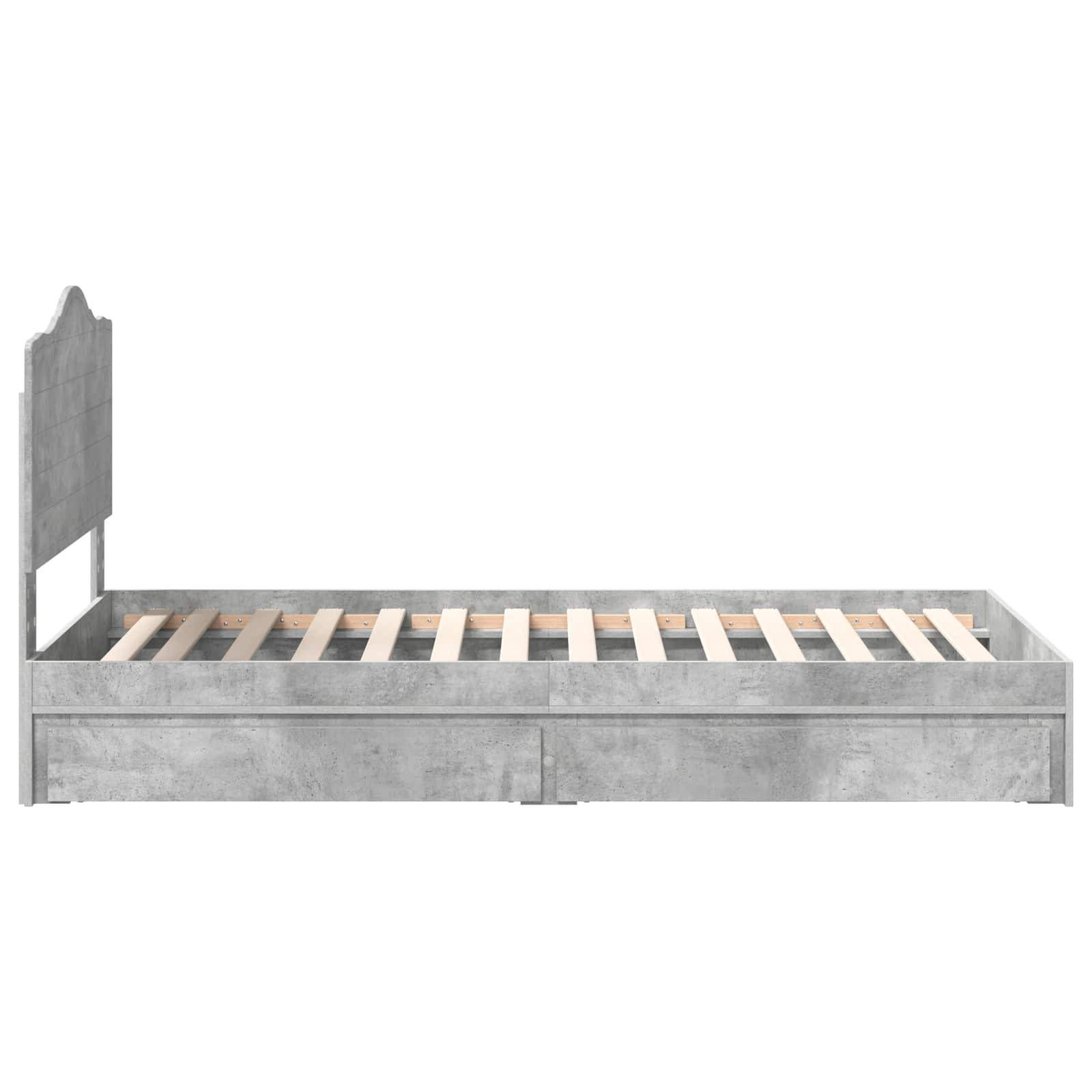 Lit de rangement Gris béton 90 x 190 cm panneau de bois - 9