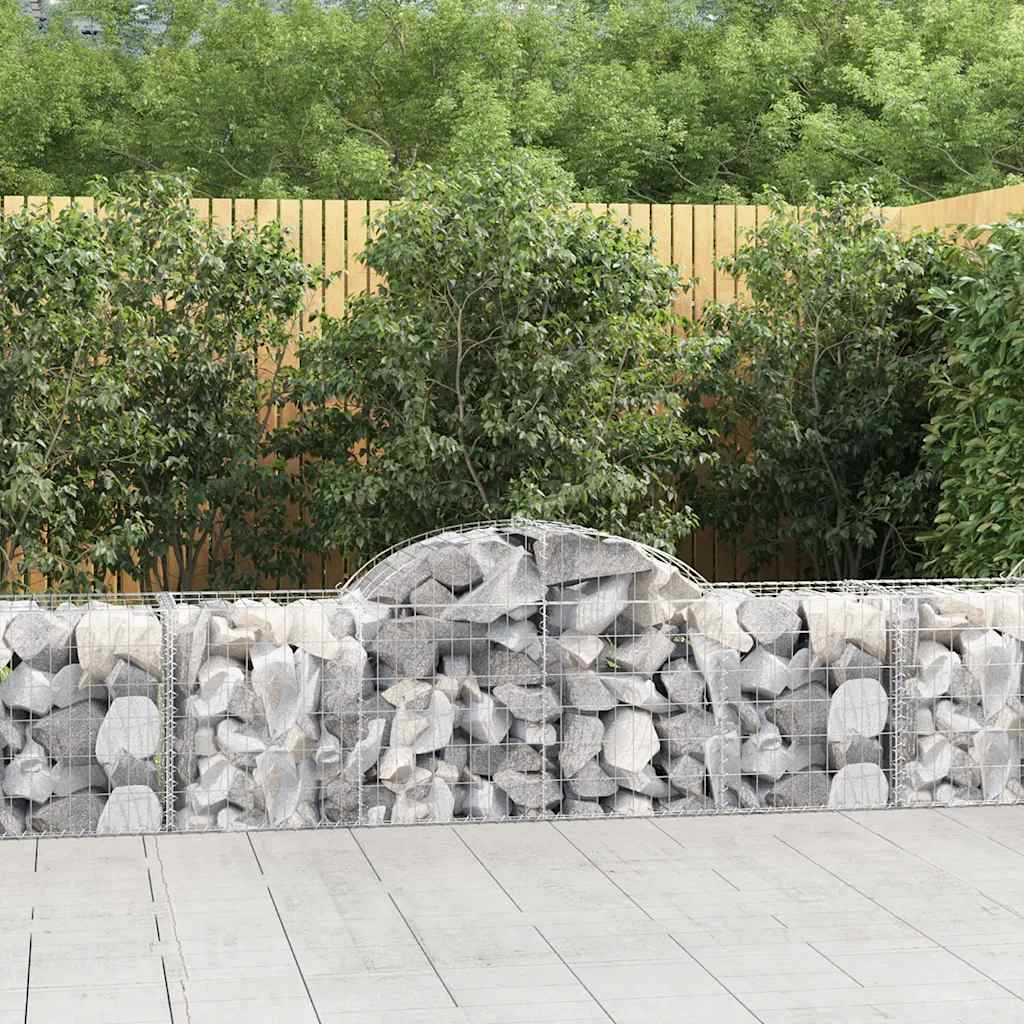 Kosze gabionowe, 12 szt, 200x50x60/80 cm, galwanizowane żelazo vidaXL
