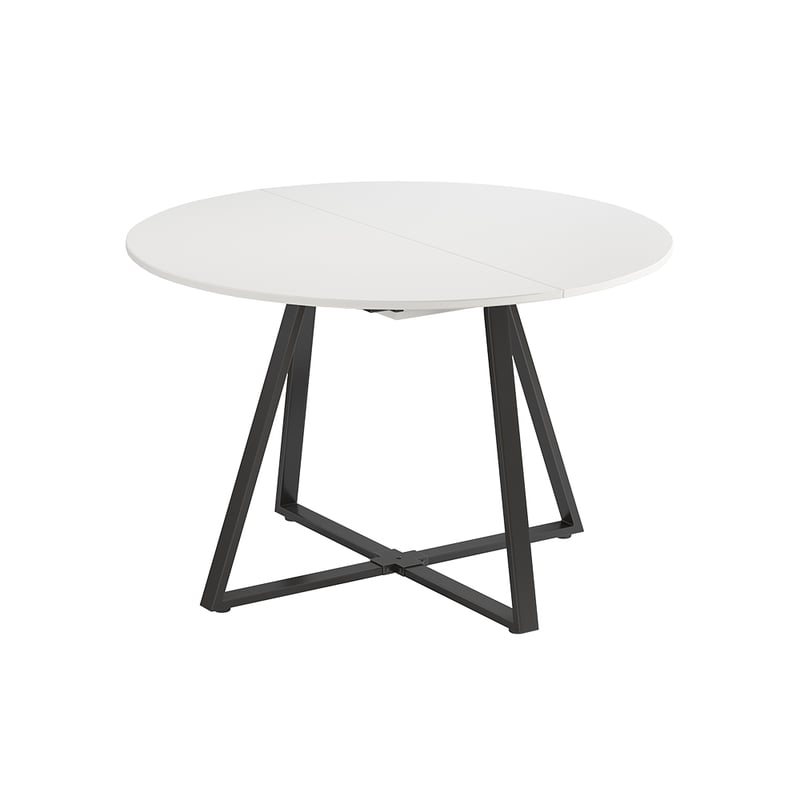 Vicco Stół jadalny Loyd, Biały/czarny, 120 x 120 cm rozszerzalny