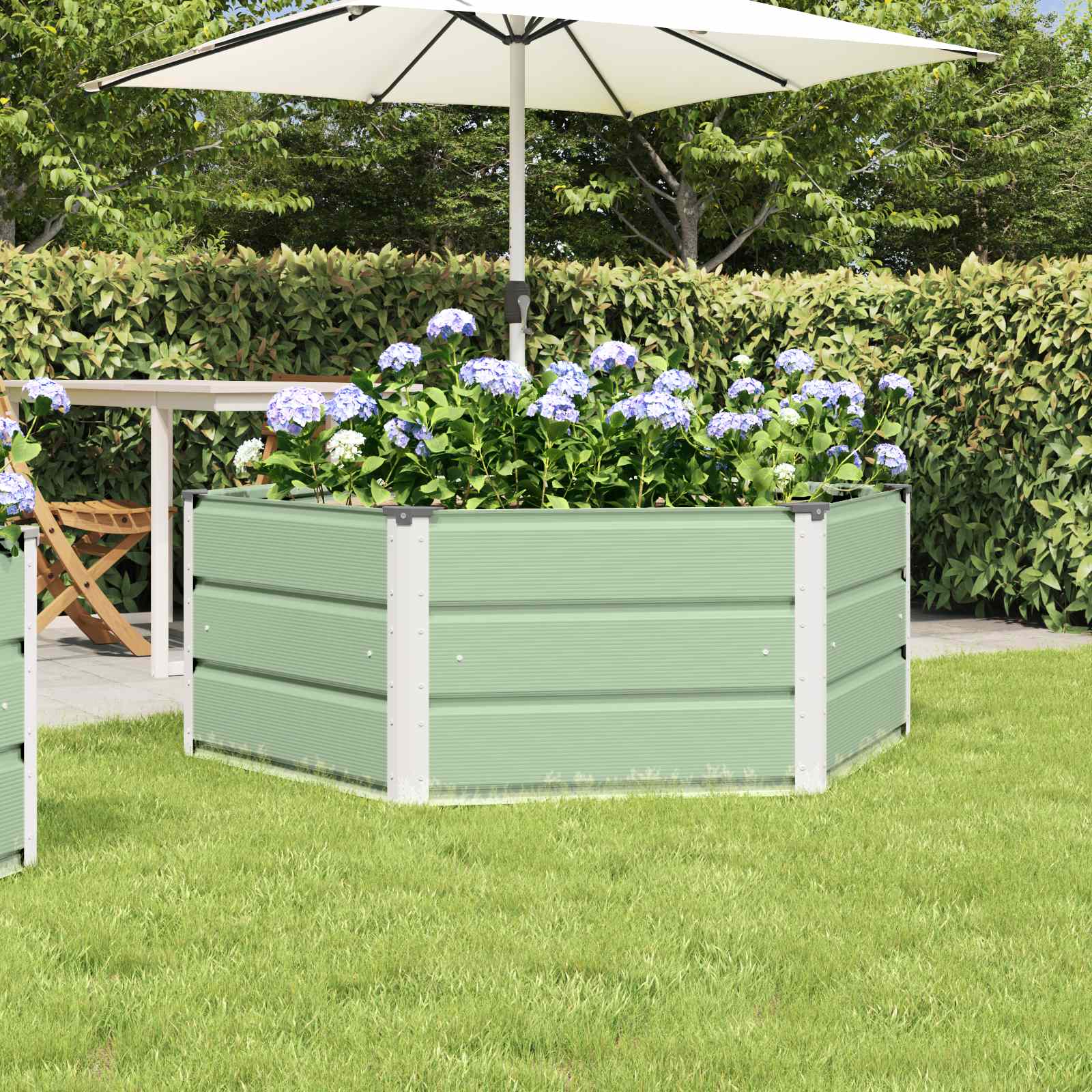 Jardinière Vert Pastel 129 x 129 x 45 cm Acier | Leroy Merlin