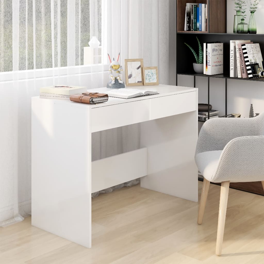 Maison Exclusive Bureau Blanc Brillant 101x50x76 5 Cm Agglom r Leroy maison-exclusive-bureau-blanc-brillant-101x50x76-5-cm-agglom-r-leroy