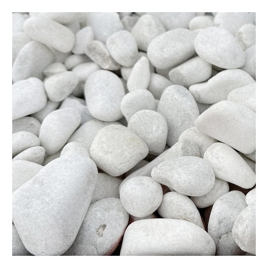 Lot de 5 sacs de 20 kg - Galet roulé en marbre Blanc pur - 20/40 mm - C-NEGOCE - 3