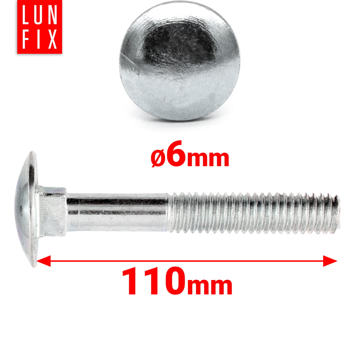 Śruba zamkowa M6 110 mm 1kg