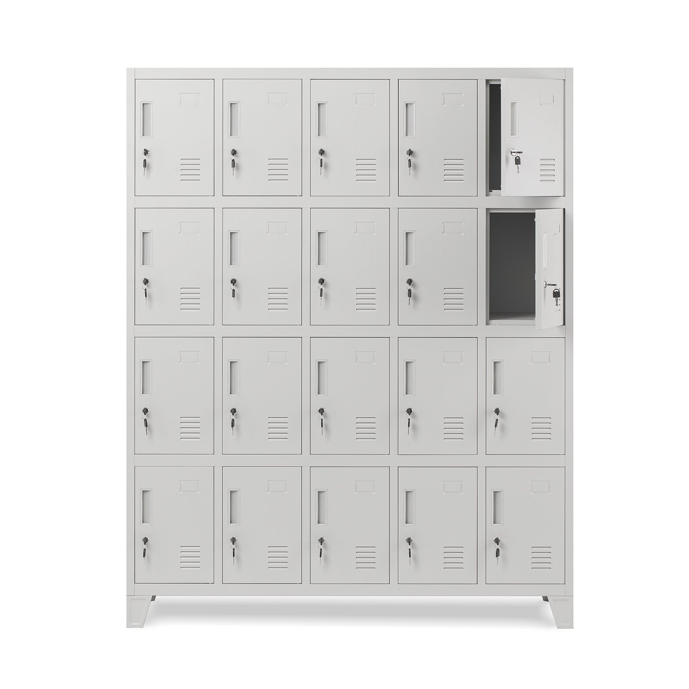 Metalowa Szafka Ubraniowa z 20 Skrytkami, Malowanie Proszkowe 172 x 136 x 45 cm (Szara)