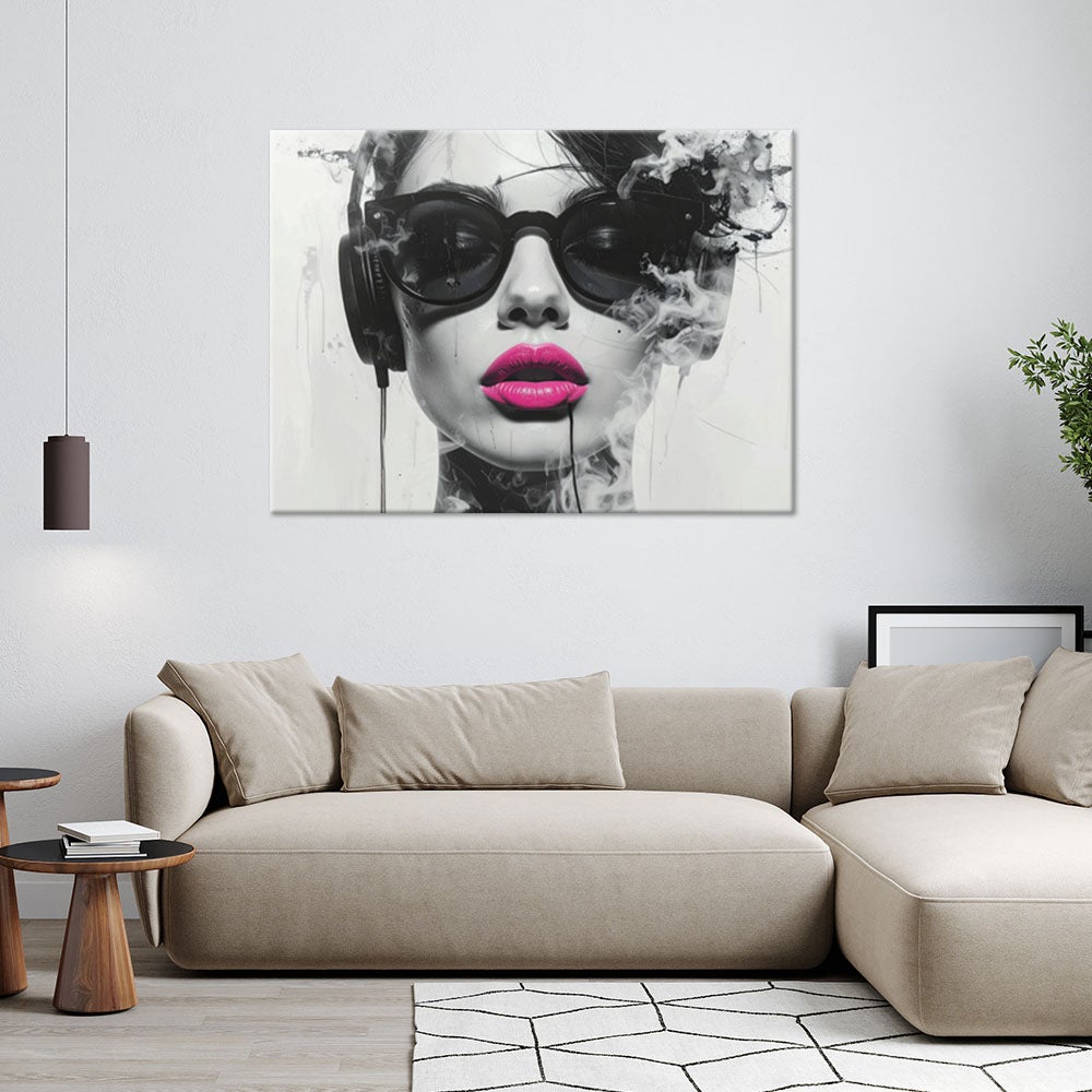 Obraz na płótnie do salonu sypialni, Kobieta Glamour Nowoczesny Portret Czarno-Biały 120x80 - 2