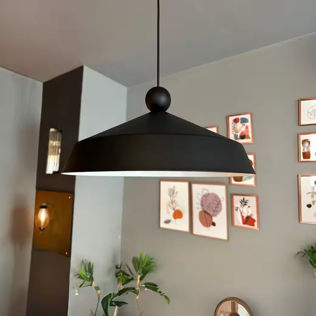 Lámpara Colgante Industrial Negra - Pantalla 40 Cm - E27 - Ajustable Hasta 120 Cm - Para Cocina, Salón, Comedor
