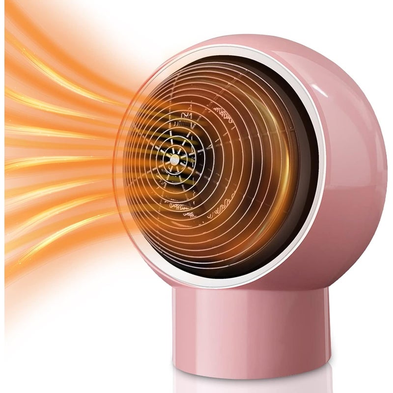 Miniaturowy, okrągły grzejnik etryczny o mocy 500 W, charakteryzujący się niskim zużyciem energii, zabezpieczeniem przed przegrzaniem i automatycz