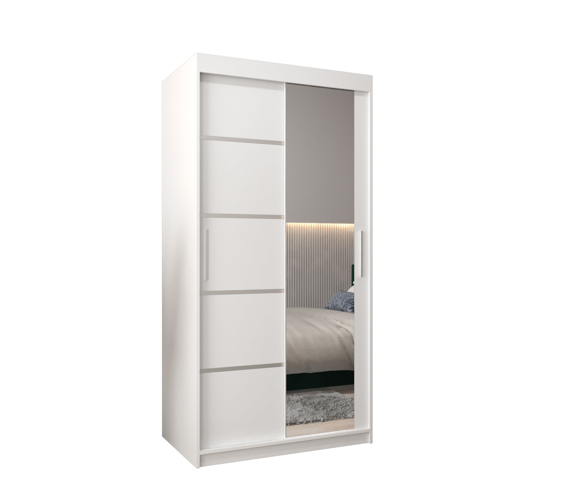 Szafa przesuwna garderoba Verona 2 100 x 62 x 200 cm Biały - Abiks Meble