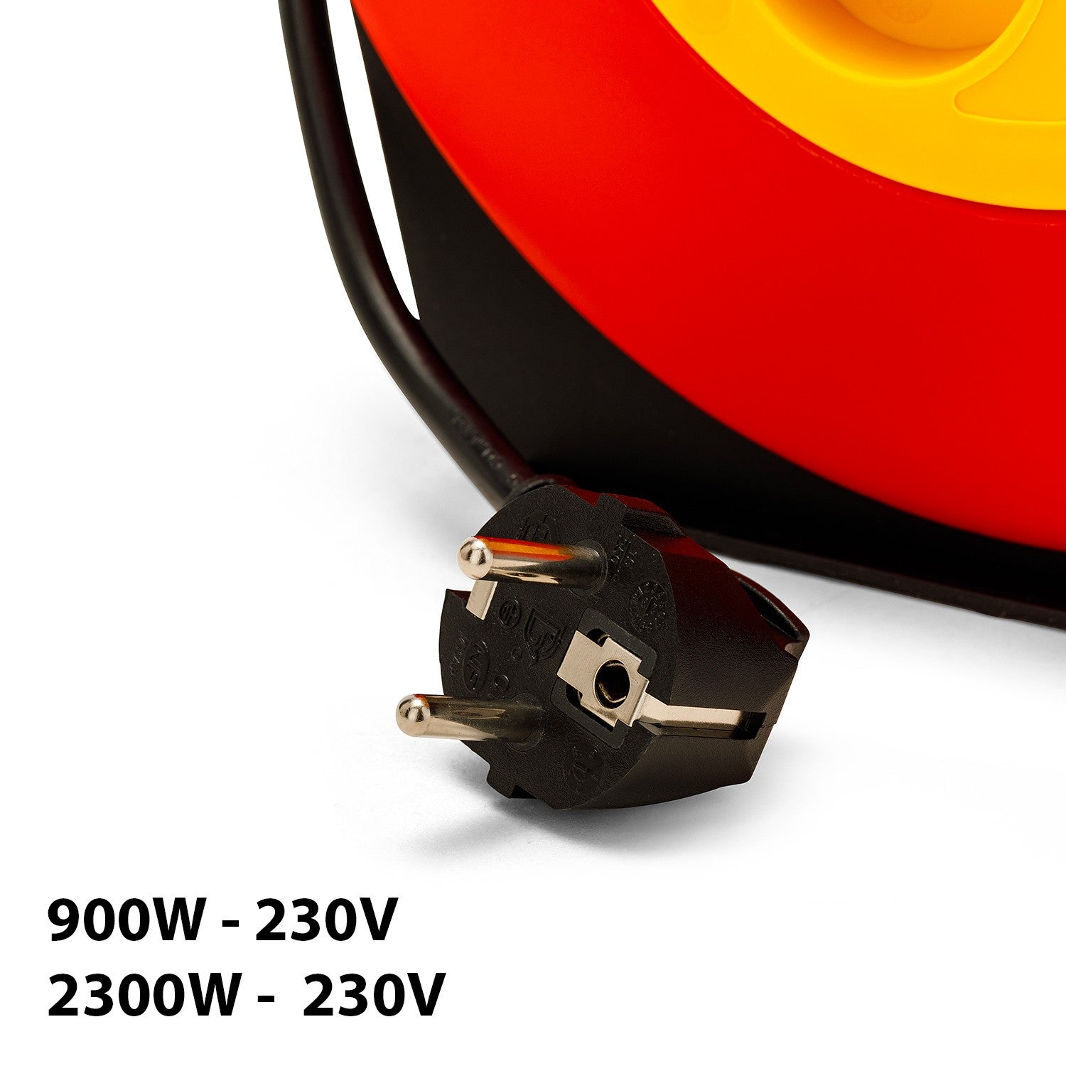 Enrouleur électrique domestique 10m, H05VV-F3G1.0MM2, 4 prises françaises 2P+T 16A, NF, CE - 5
