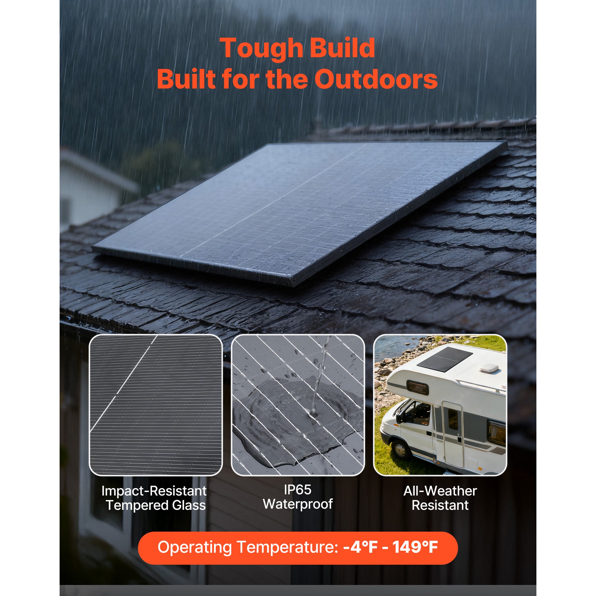 Panneau solaire monocristallin SucceBuy 400 W, Lot de 2 panneaux photovoltaïques a haut rendement 23 %,pour une utilisation hors reseau sur toit plat - 5