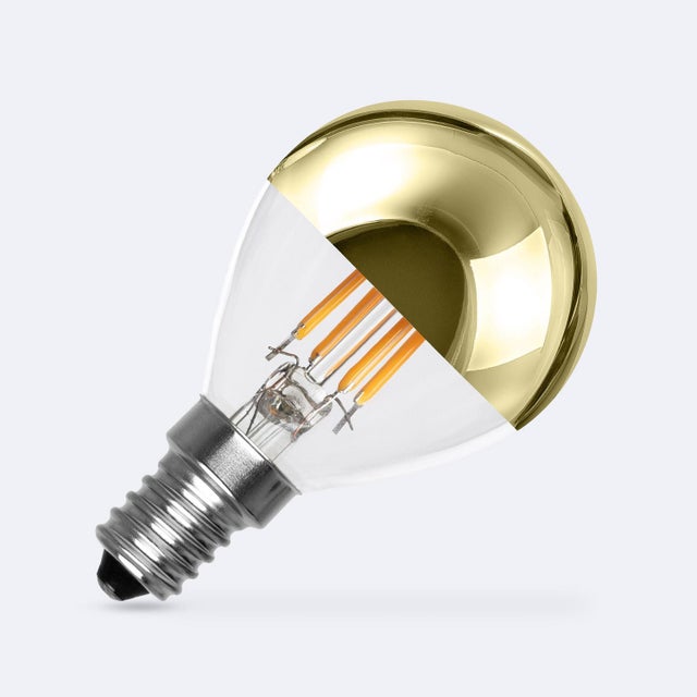 Ampoule à filament LED E14 4W 400 lm G45 Gold Reflect 2200K Super chaud