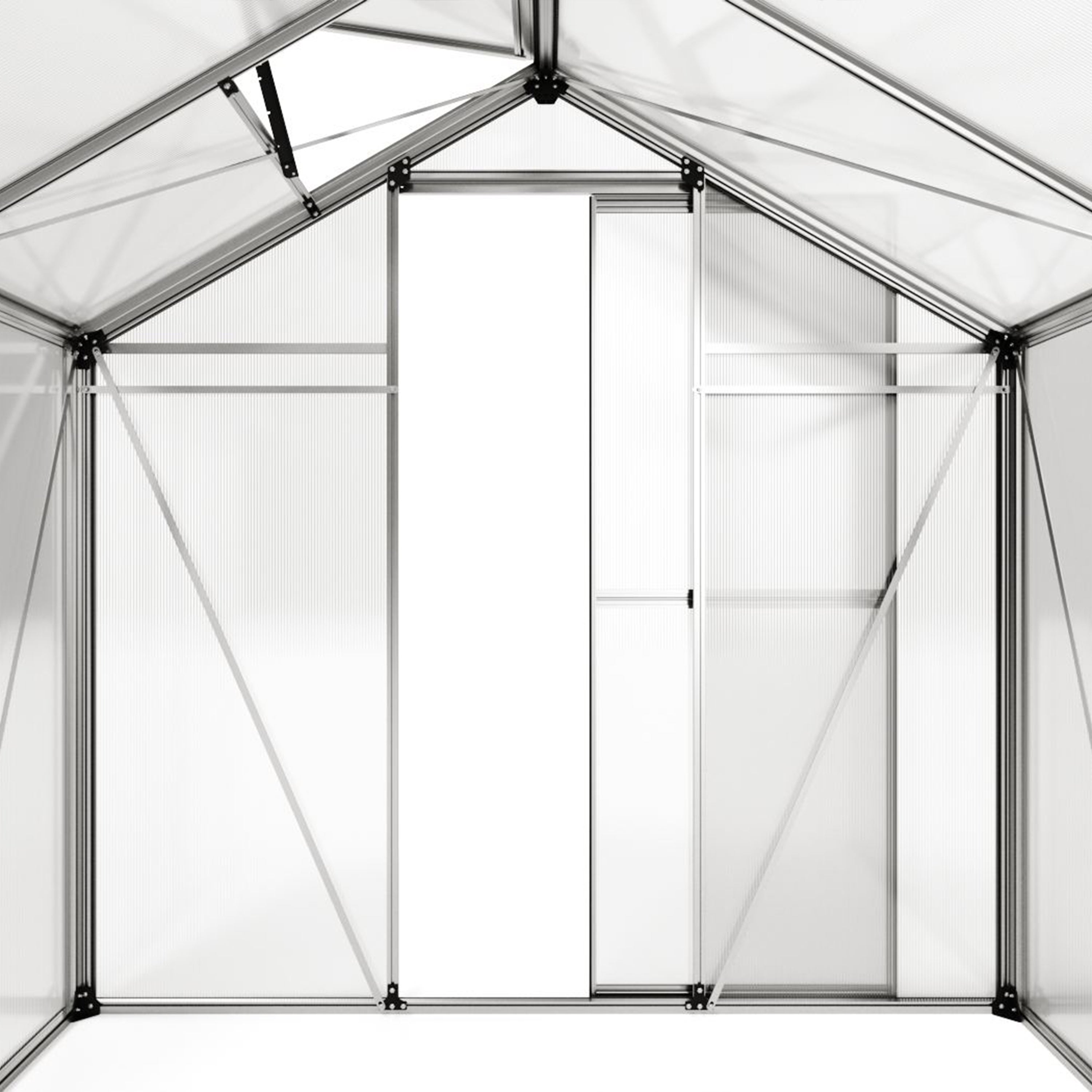 GFP Serre de jardin Jasmin 4 structure en aluminium 192 x 256 cm panneaux en polycarbonate - 7