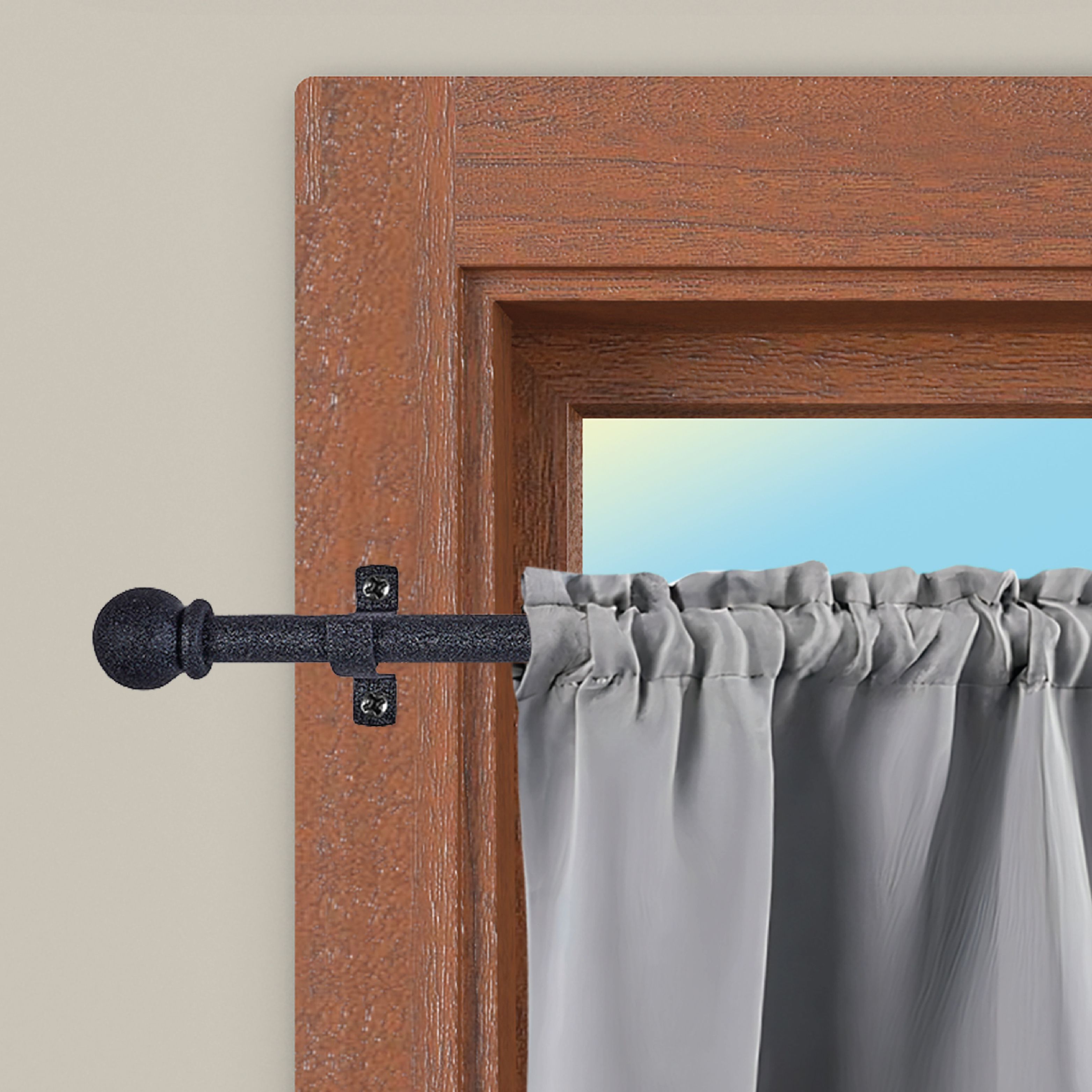 4 Aste Per Tende Regolabili - MetallO, Nero, 88-115mm, Con Viti, Per Interni - Foto 4