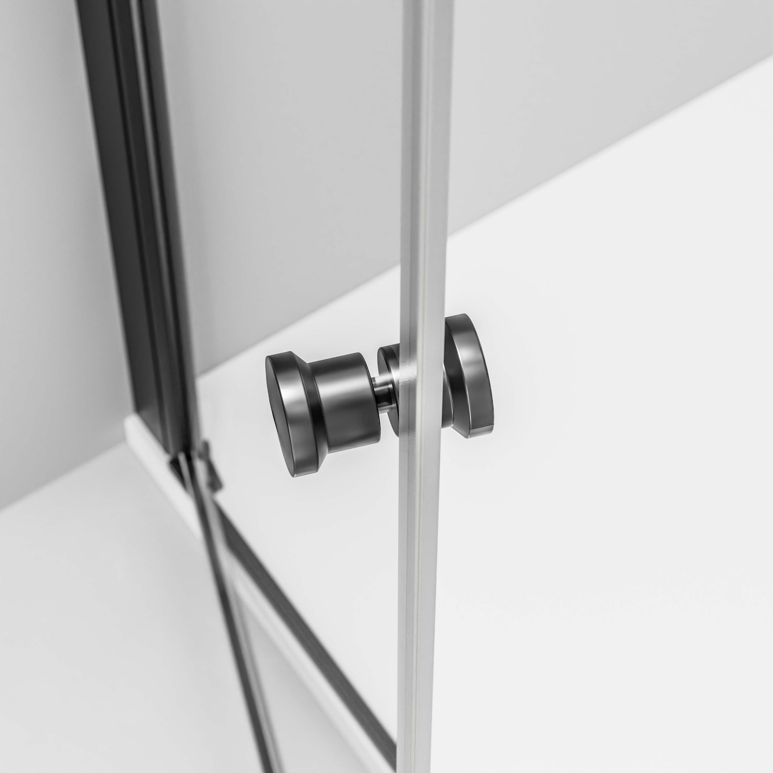 Bernstein Drzwi prysznicowe podwójne skrzydłowe NT218 czarny mat Szkło ESG 6mm - 88 cm - 4