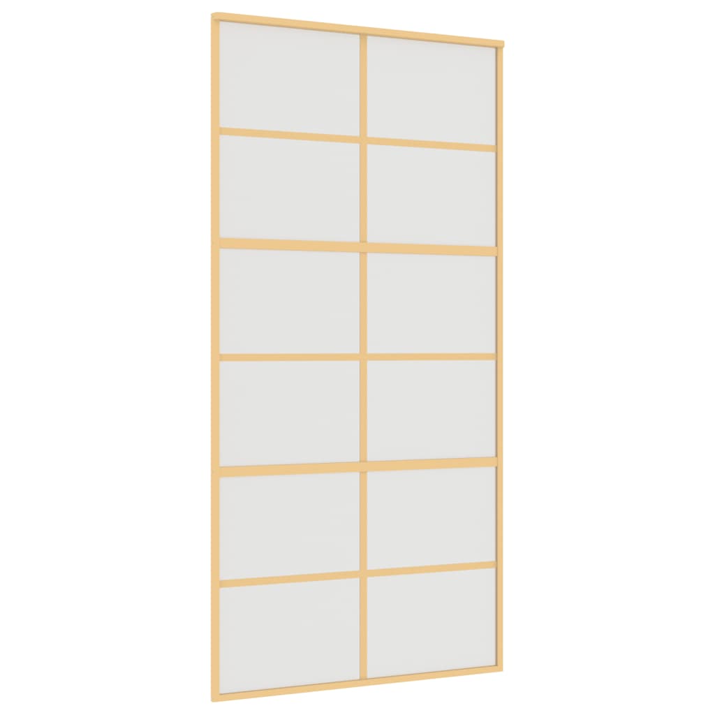 Puerta corredera dorada de vidrio esg esmerilado y aluminio - comfortxl