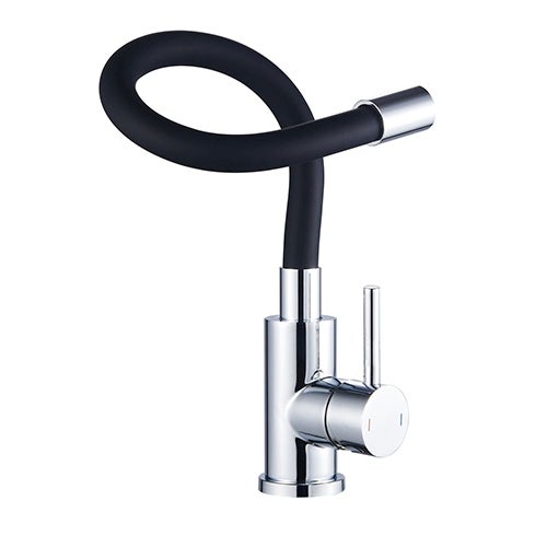 ROUSSEAU Robinet mitigeur de cuisine Køben - Sans douchette - Mémoire de forme - Gris et noir - 4