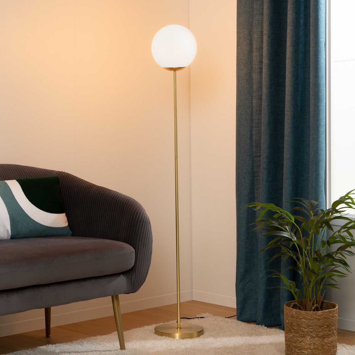 Atmosphera , Lámpara De Pie 'Dris', Metal A. 134 Cm Dorada , Leroy Merlin