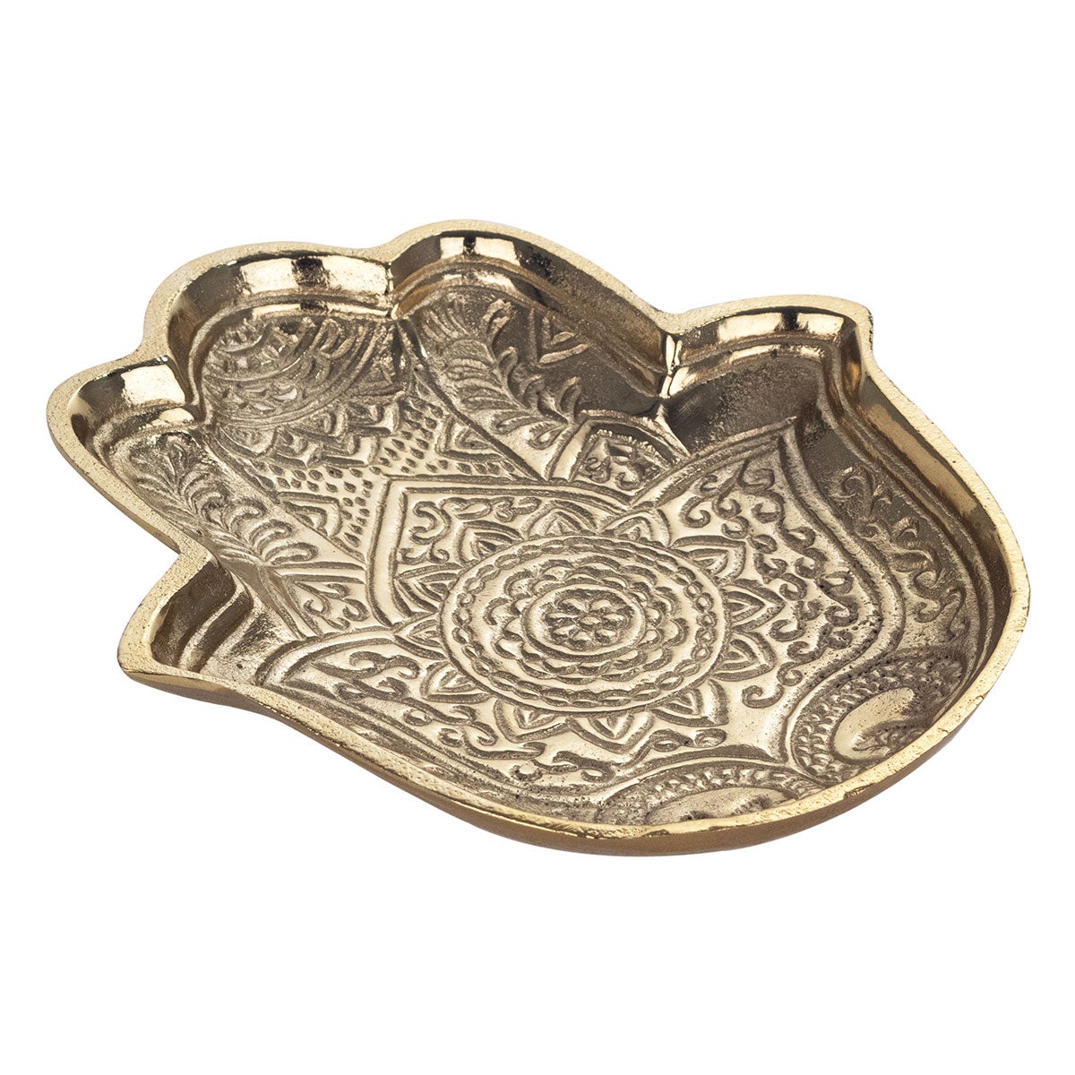 Origen home decor - plato mano fatima regalo | complementos natura dorado - 2x18x20 cm