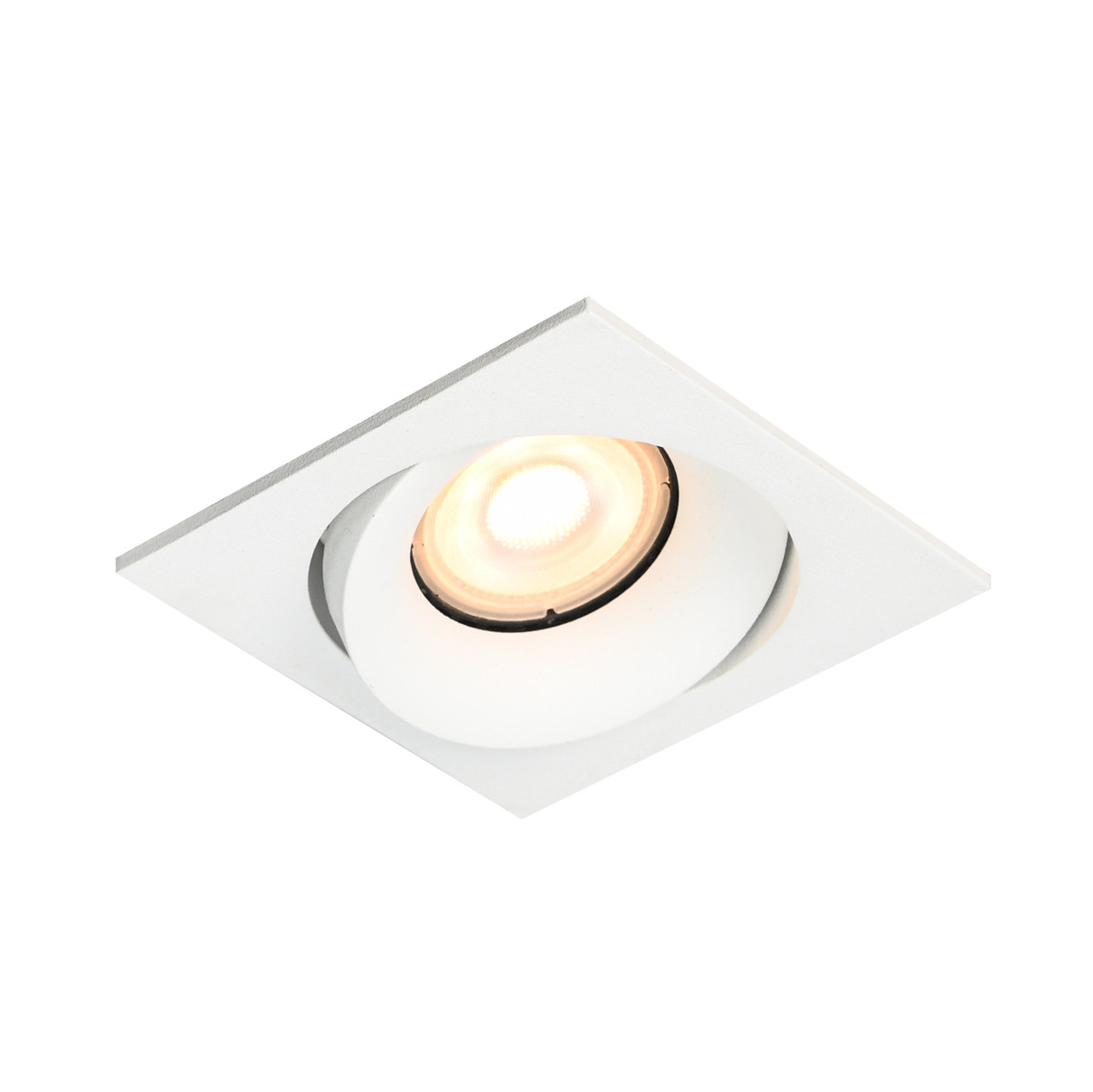 Oprawa sufitowa wpuszczana oczko Ponar biała matowa 1xGU10x10W kwadratowa ruchoma IP20 wym: 7 x 9 x 9 cm aluminium Italux