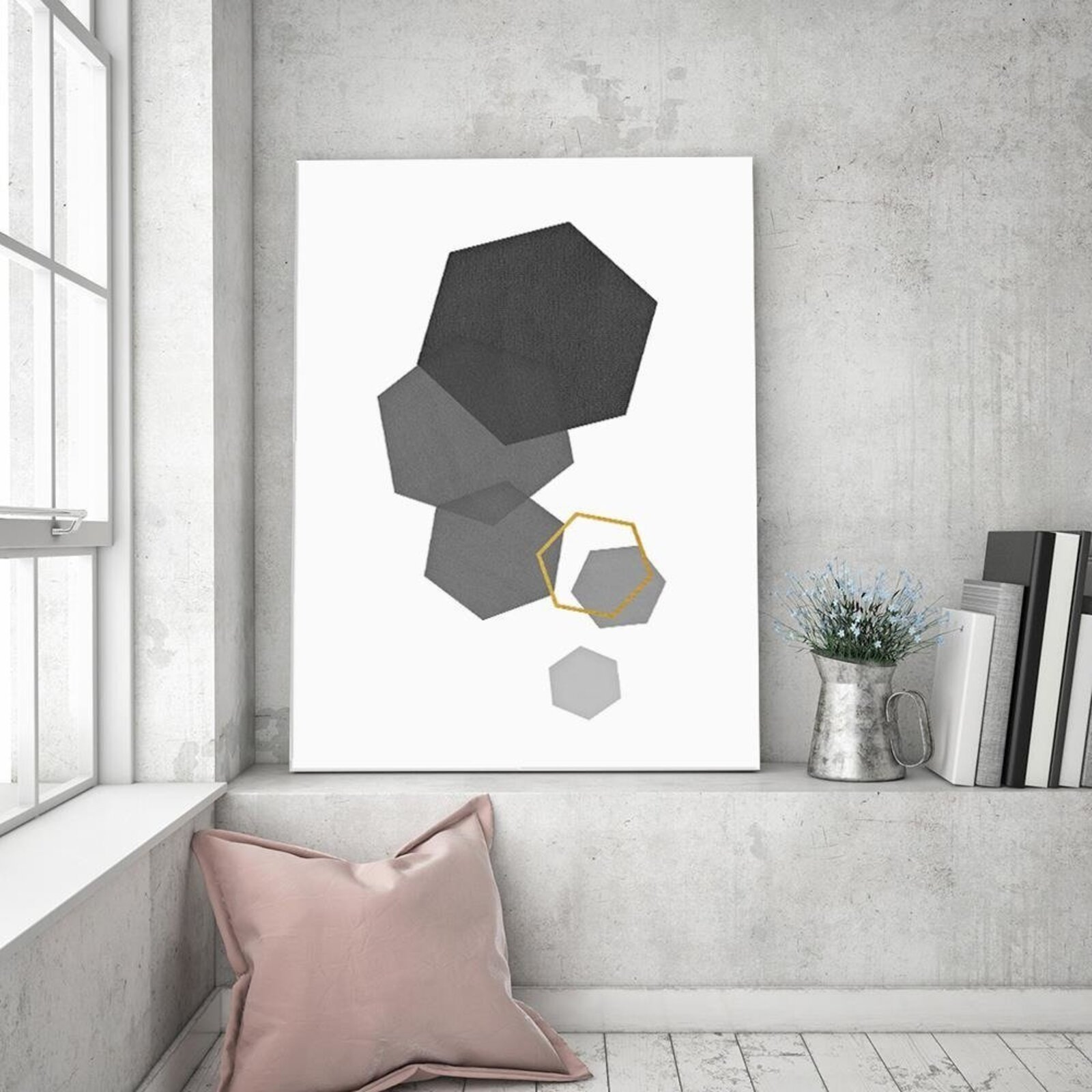 Tableau hexagones 3 - 60 x 90 cm - 3