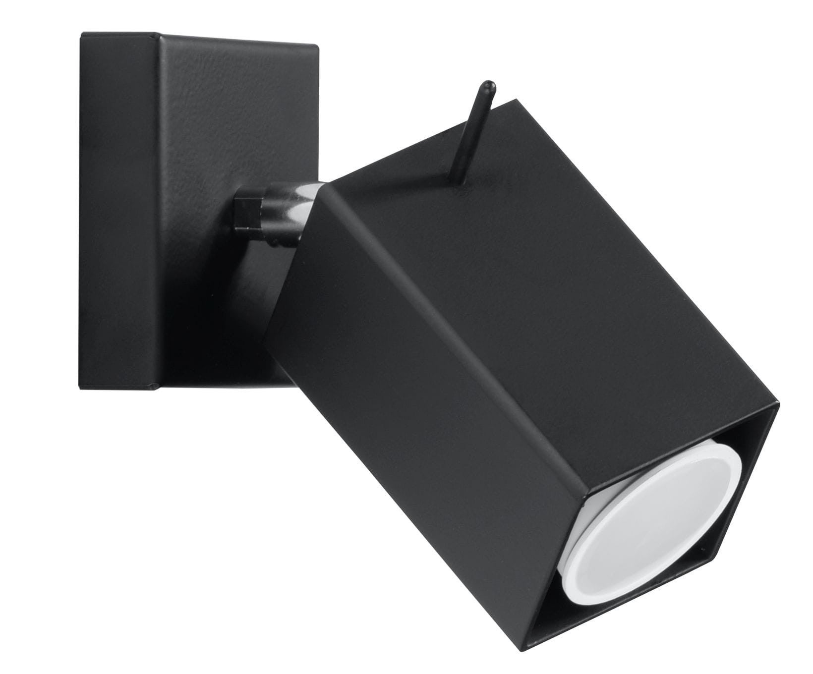 Kinkiet ścienny Merida czarno-srebrny 1xGU10x40W wym: 10 x 15 x 15 cm metal IP20 Sollux Lighting