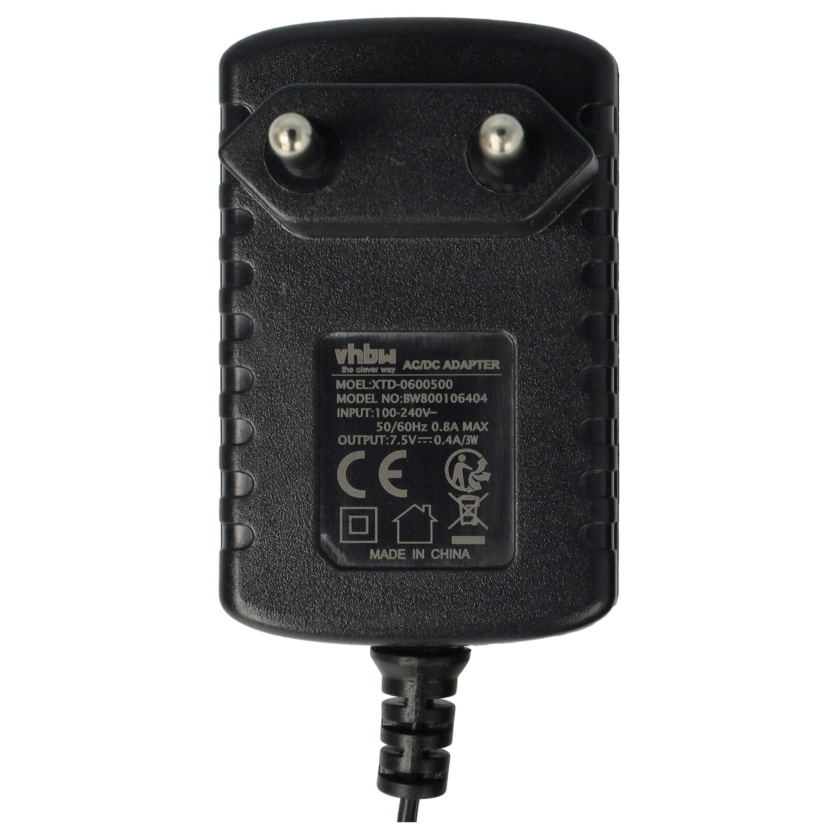 vhbw Adaptateur secteur remplacement pour Philips SSA-5W-09EU075040F pour babyphone - 300 cm - 4