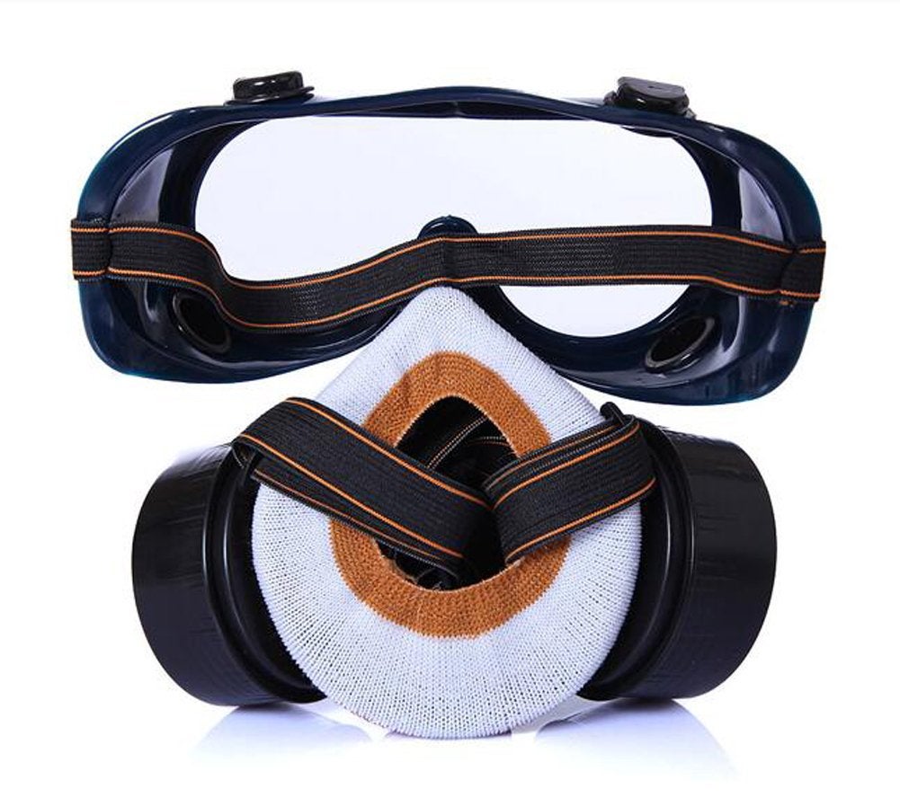Masque Respiratoire Intégral de Sécurité,avec Lunettes de Protection et Double Cartouche Anti-Poussières et Gaz-Idéal pour Peinture,Poussières (Noir) - 3