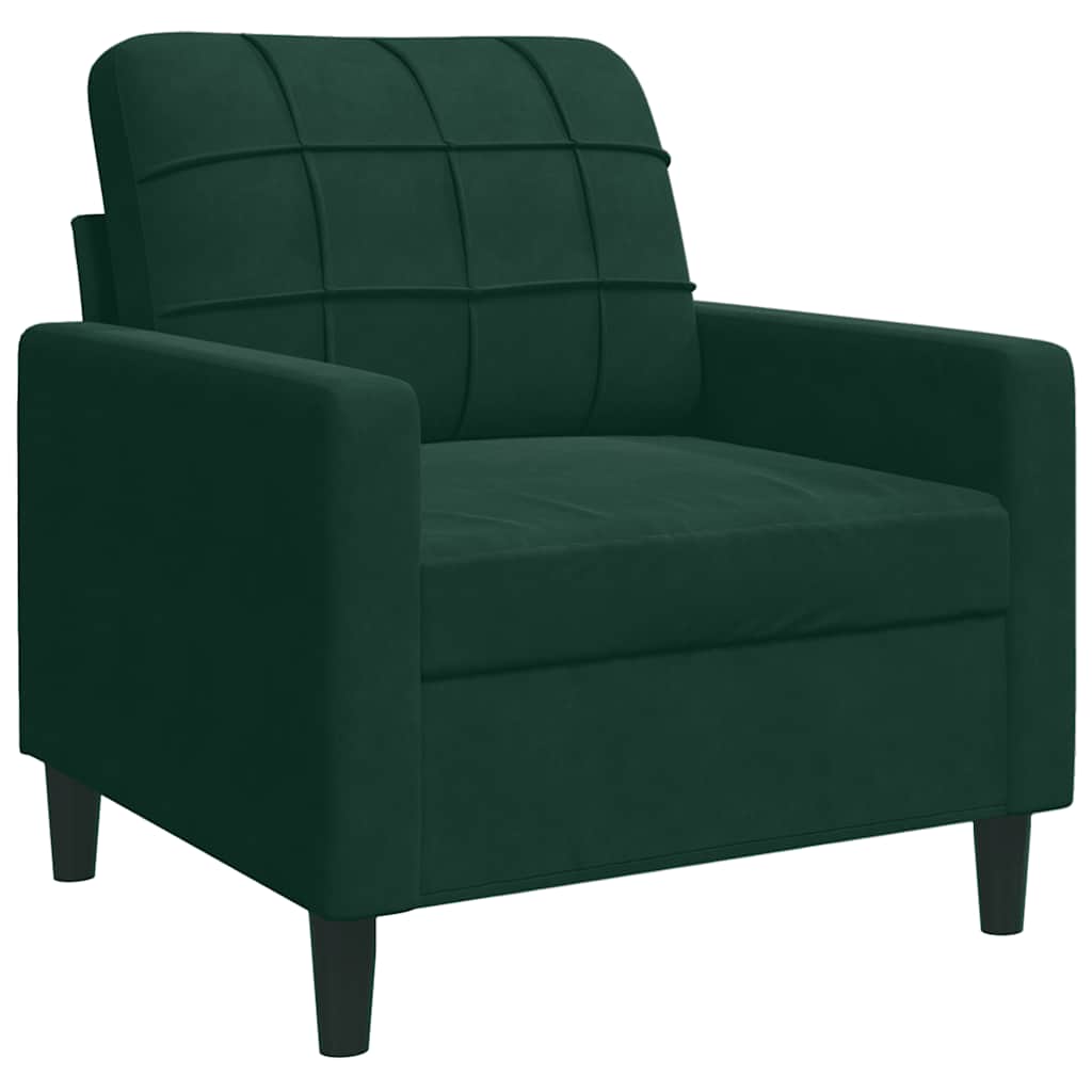 Set di Divani 4 pz con Cuscini e Rinforzi Verde scuro Velluto vidaXL - 6