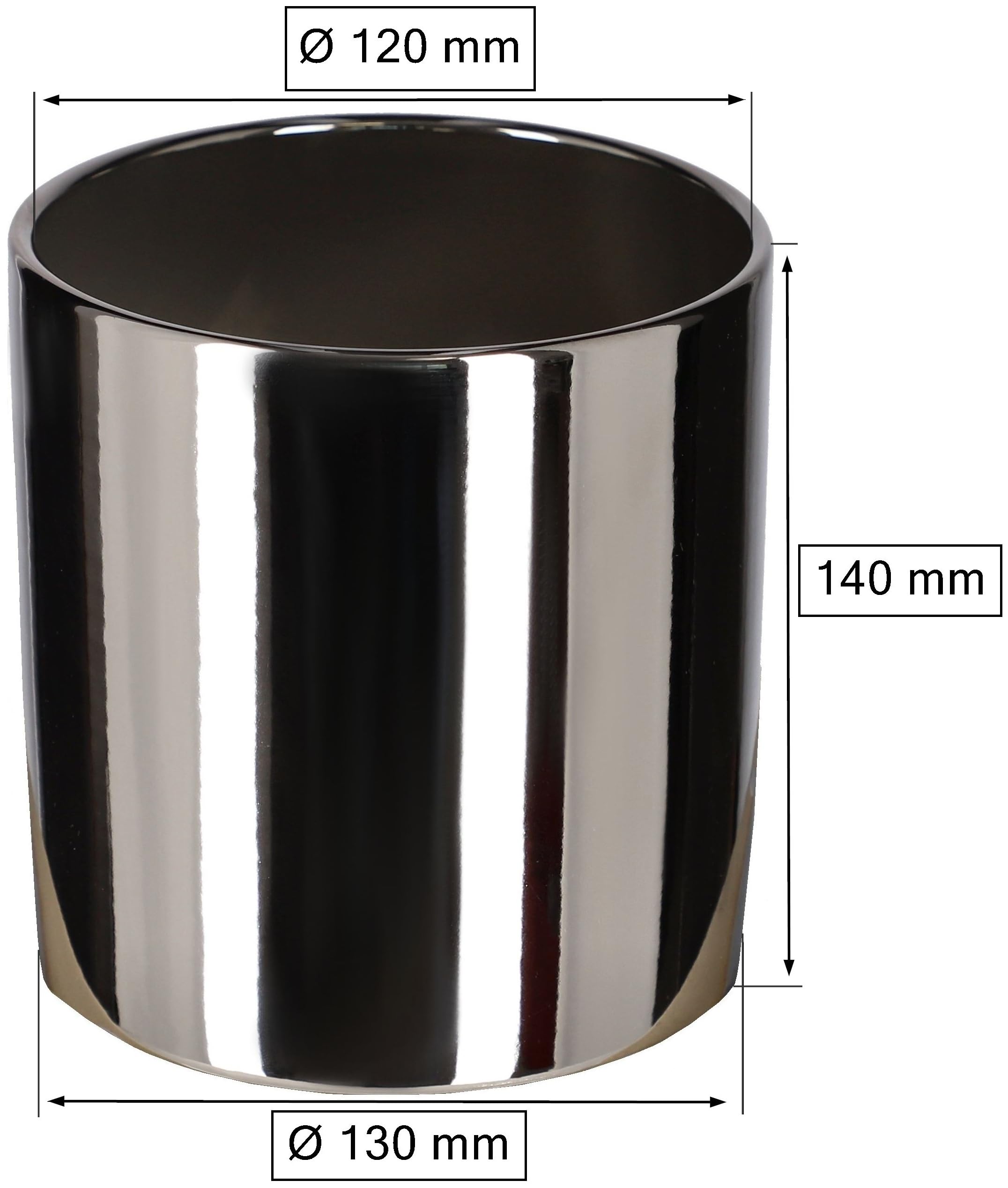 2x doniczka ceramiczna donica osłona cylinder ozdobna kwiaty rośliny czarna - KOTARBAU - 3