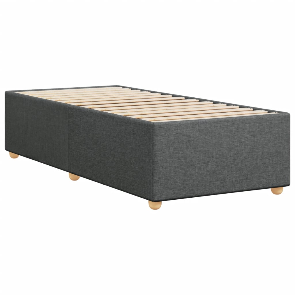Cadre de lit sans matelas, tissu, gris foncé, pour la chambre, 100 × 200 cm - 6