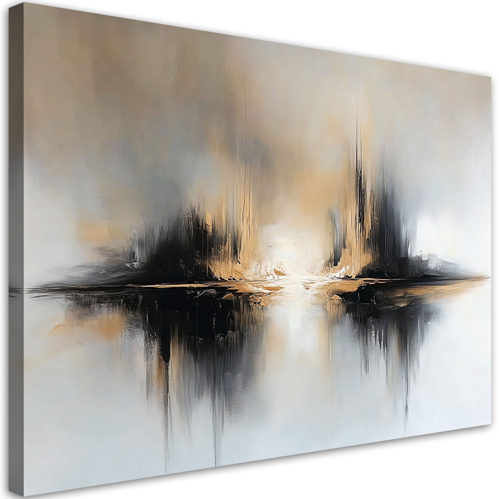 Obraz na płótnie, Abstrakcja Beżowo Szara 60x40
