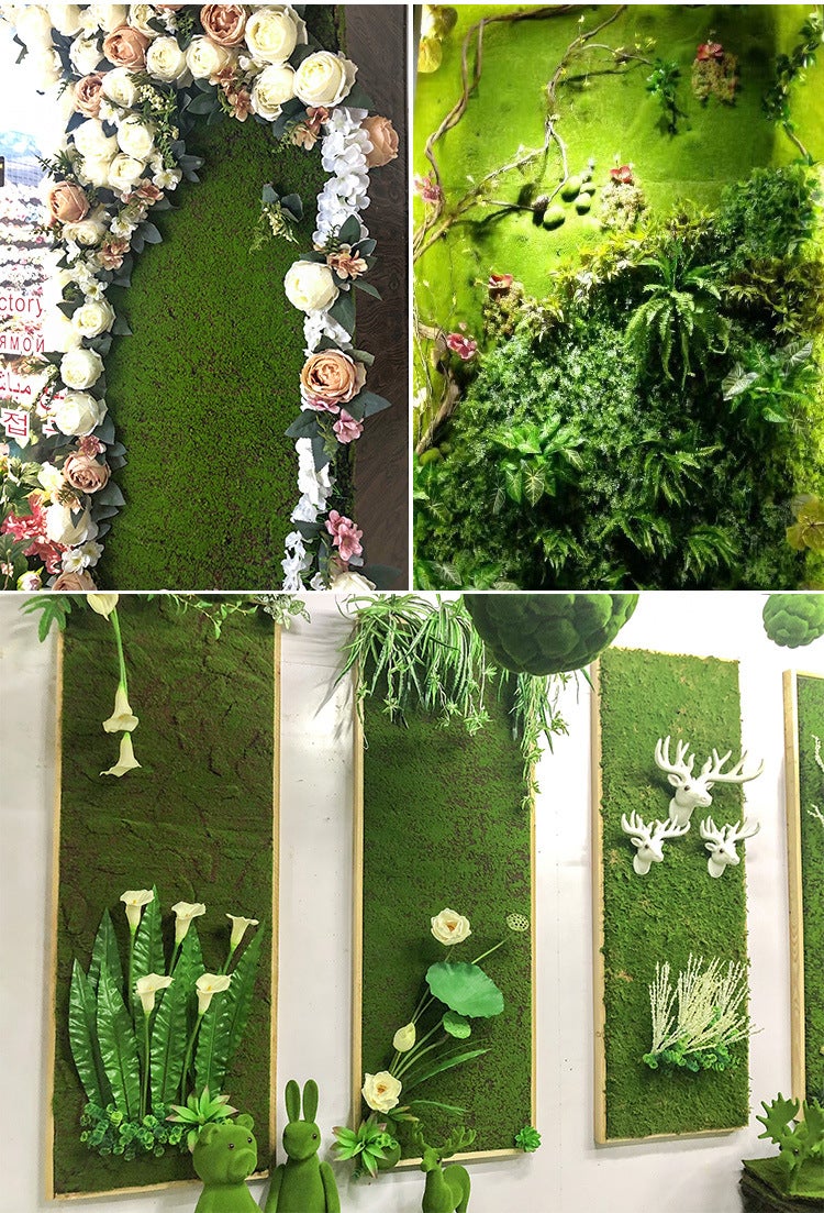 Relvado de musgo artificial, tapete de musgo artificial, tapete decorativo de relva de musgo falso, plantas artificiais, 100 x 100 cm - 6