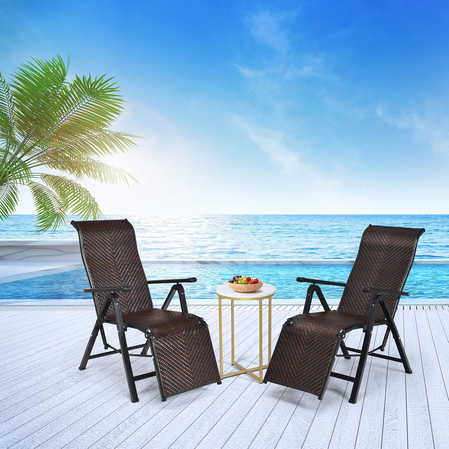 Set di 2/4 Sedie Pieghevoli da Giardino in Textilene, Sedie da Esterno con Schienale Alto, Poltrona Portatile per Giardino Campeggio Patio, Po | Leroy Merlin