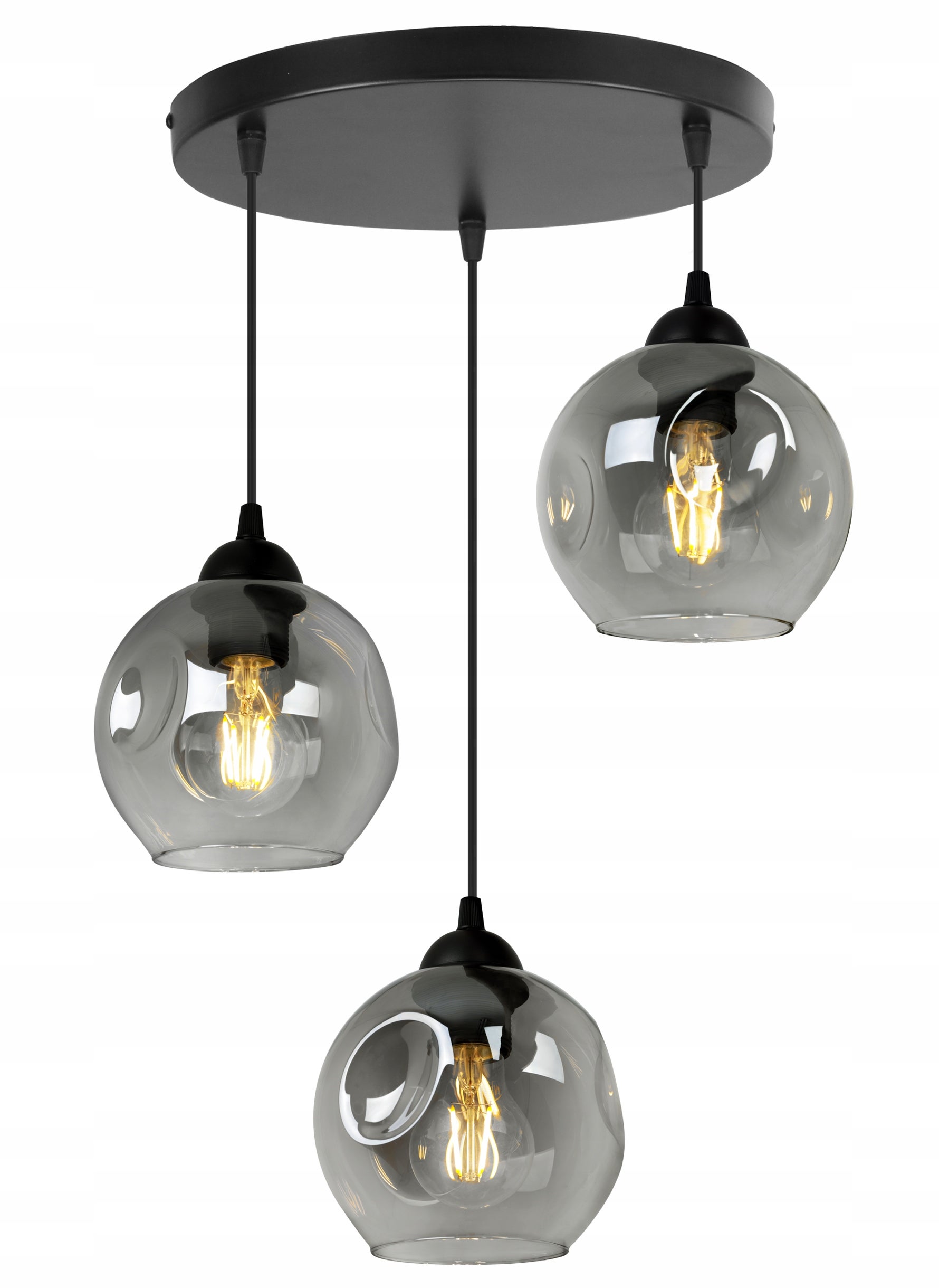 Lampa sufitowa wisząca Rio elegance 3xE27 abażur kula grafitowa Light Home LH