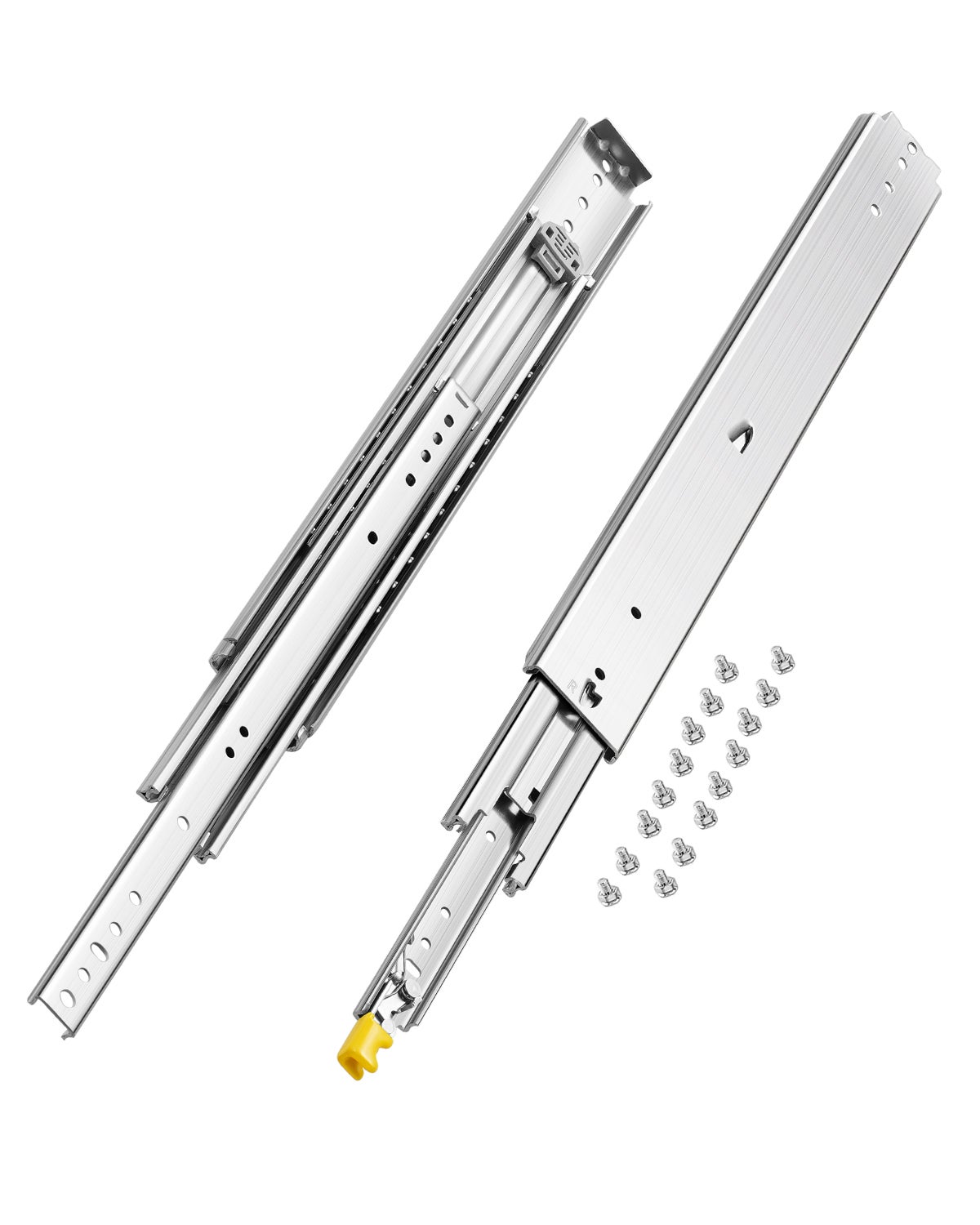 Glissière tiroier VEVOR, extensie completă, 1 pereche, 610 mm, sarcină 226,8 kg, șină glisantă montată lateral, cu rulmenți și cleme