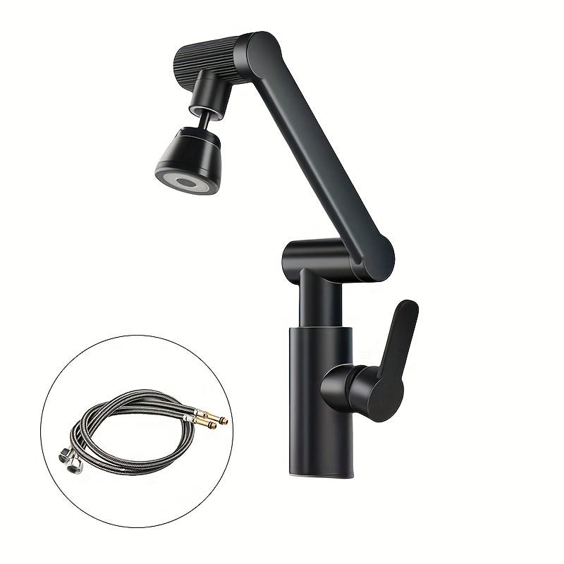 Rubinetto Cucina Monocomando In Acciaio Inox - Girevole 360° Con Tubi Flessibili, Design Moderno - Foto 8